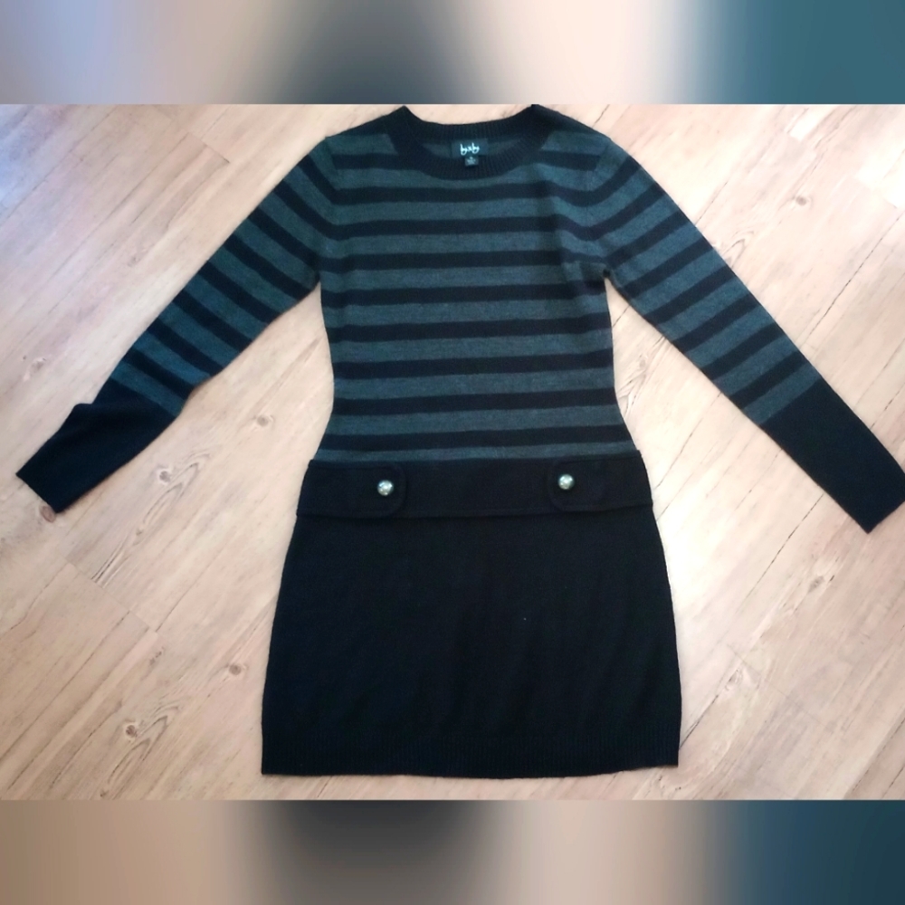Black & Gray Sweater Dress, Short length, brand By & By, Size Medium